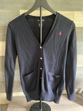 Ralph Lauren Cardigan Women Size XL Navy Blue